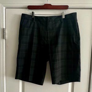 EUC Men's Ashworth Charcoal/Black Plaid Golf Shorts Size 36